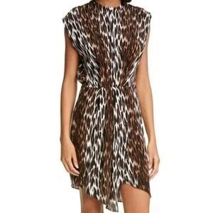 L'AGENCE Brown Print Cipriana Silk Dress sz 8